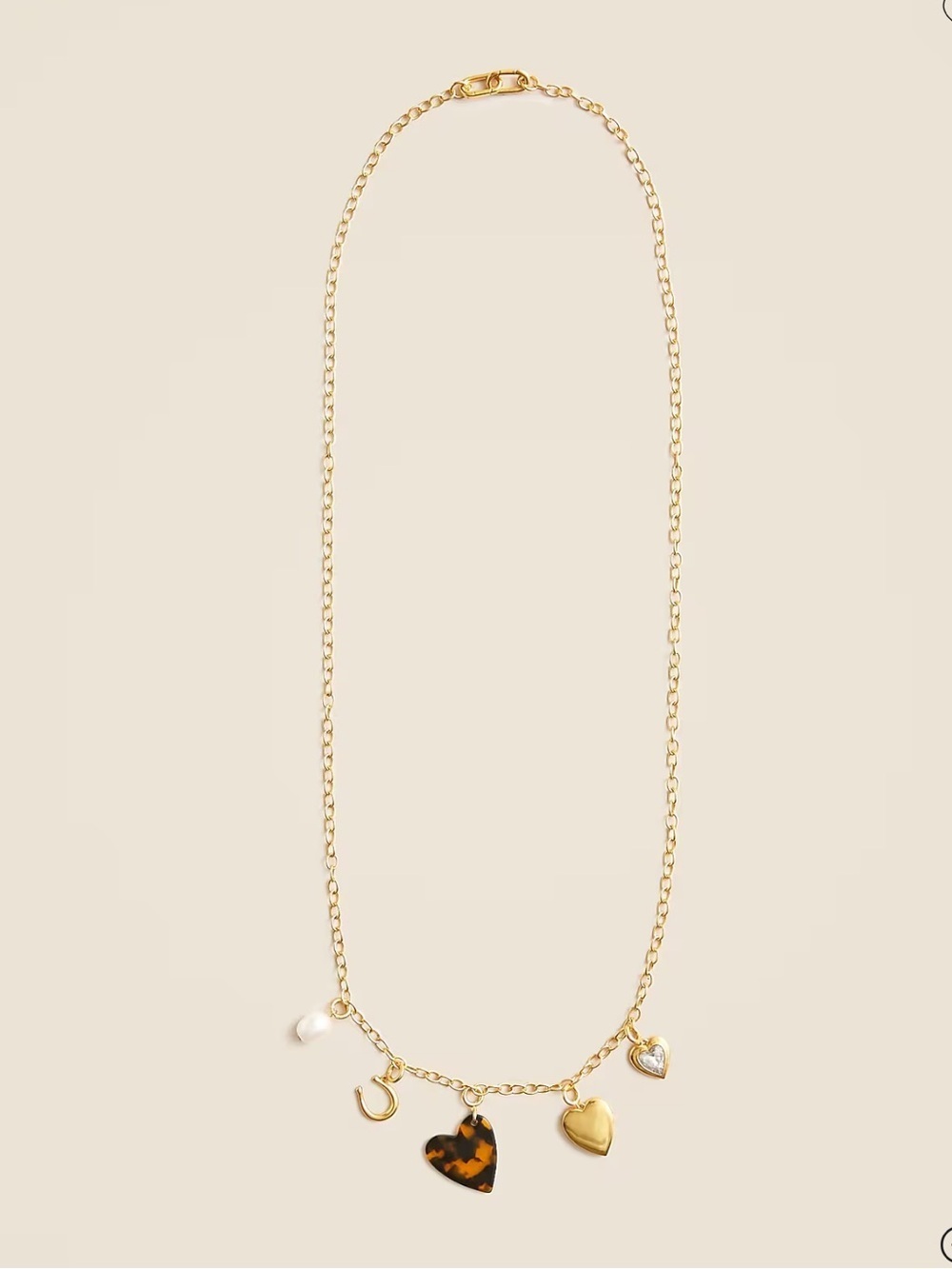 J crew Heart charm necklace